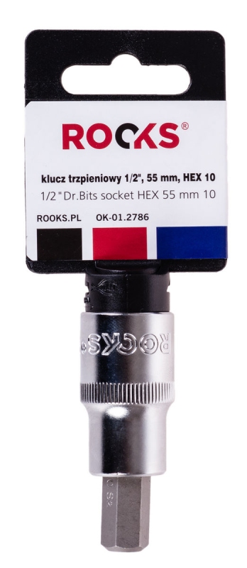 ROOKS 1/2 Zoll Vierkant Steckschl&uuml;sseleinsatz, HEX 10 55 mm OK-01.2786