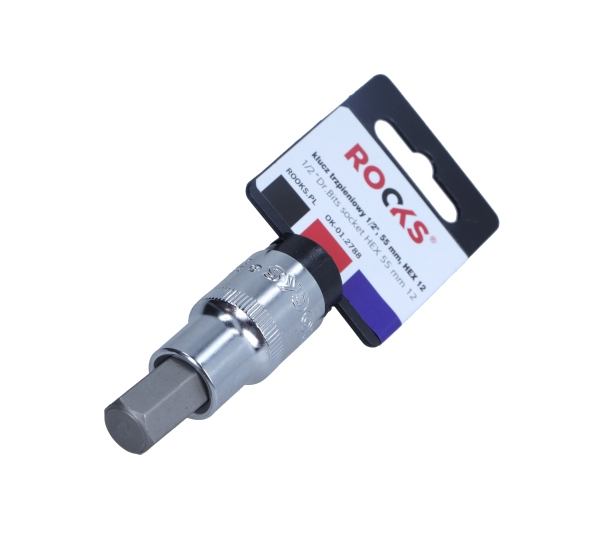 ROOKS 1/2 Zoll Vierkant-Steckschl&uuml;sseleinsatz HEX 12, 55 mm OK-01.2788