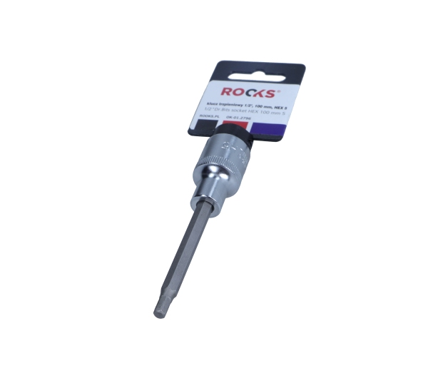 ROOKS 1/2 Zoll Vierkant Steckschl&uuml;sseleinsatz, HEX 5 100 mm OK-01.2796