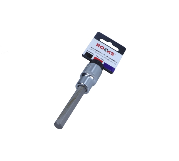 ROOKS 1/2 Zoll Vierkant-Steckschl&uuml;sseleinsatz, HEX 10 100 mm OK-01.2800