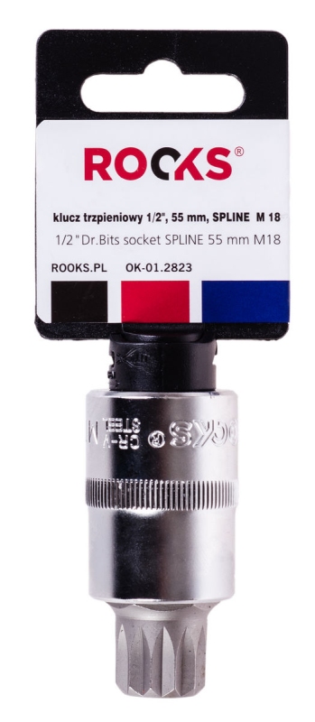 ROOKS 1/2 Zoll Vierkant-Steckschl&uuml;sseleinsatz M18, 55 mm OK-01.2823