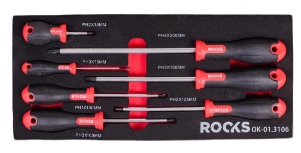 ROOKS Werkzeugsatz, Schraubendreher PH, 7-teilig OK-01.3106