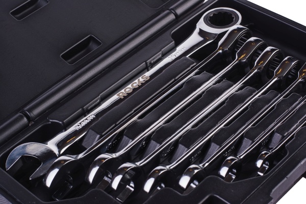 ROOKS Ratschen-Ringmaulschl&uuml;ssel mit Knarre, 8-19 mm, 8-teilig OK-01.6000