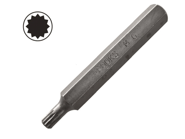 ROOKS 3/8 Zoll Schrauben Bit 10 mm SPLINE M8 x 75 mm OK-07.3037