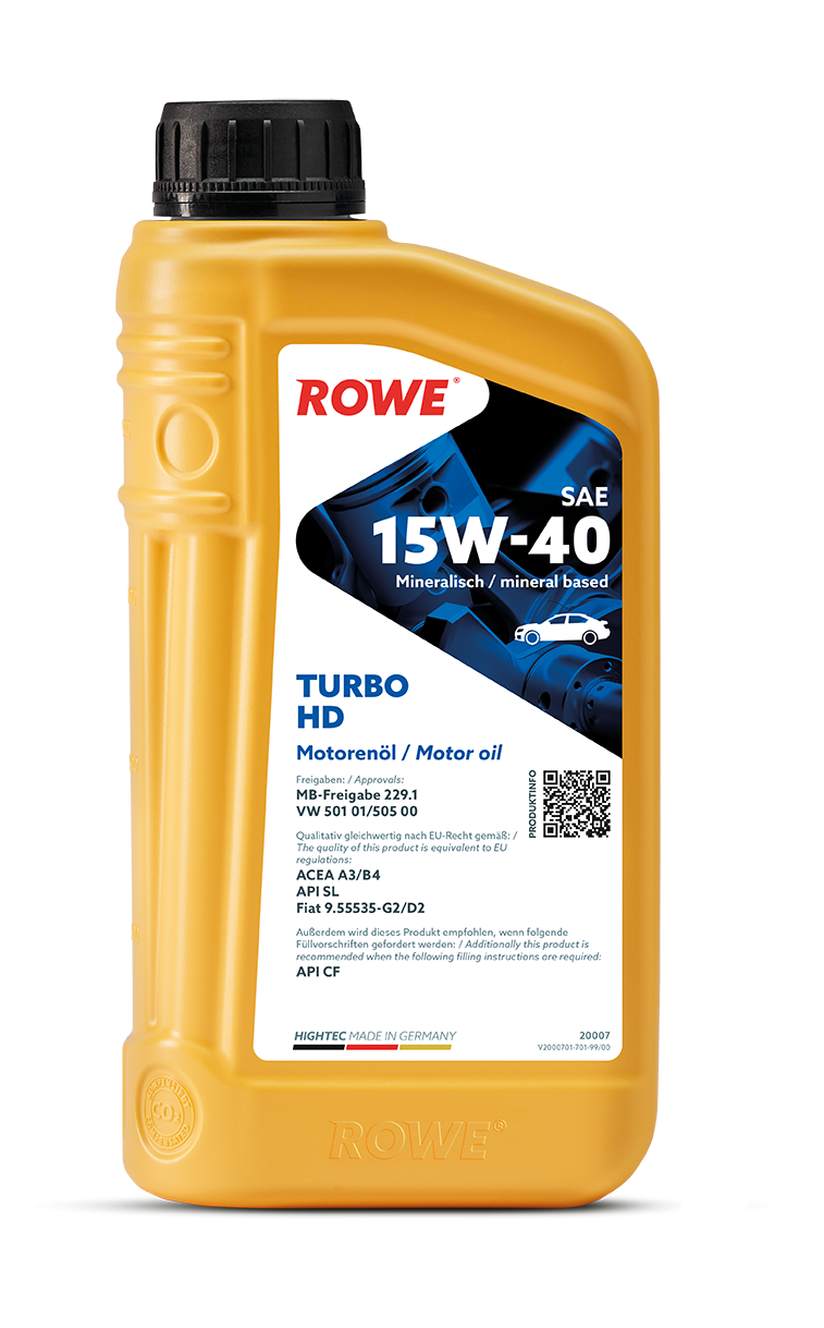 Motor&ouml;l Motoren&ouml;l ROWE HIGHTEC TURBO HD SAE 15W-40 5 Liter 20007-0010-99 1 Liter