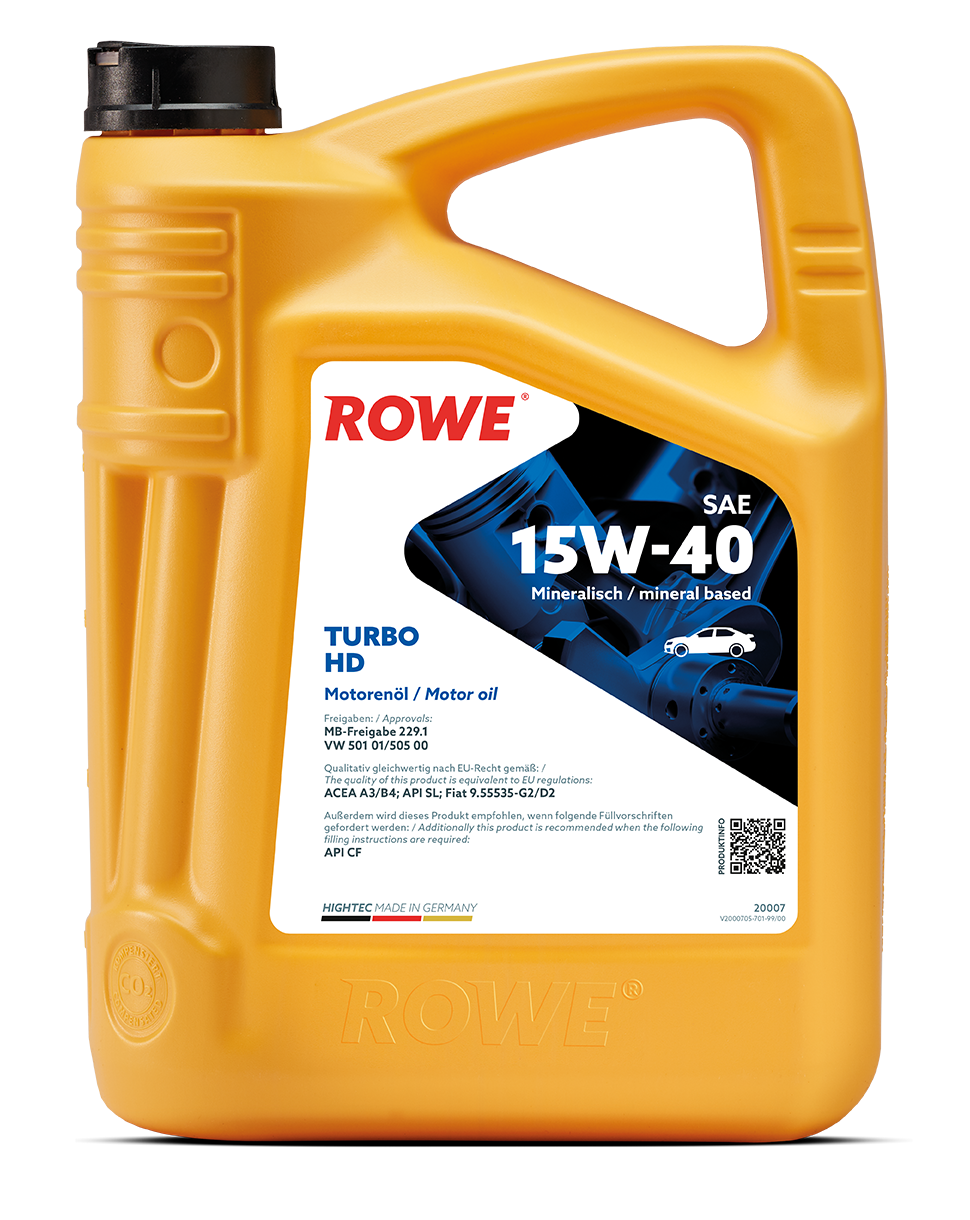 Motor&ouml;l Motoren&ouml;l ROWE HIGHTEC TURBO HD SAE 15W-40 5 Liter 20007-0050-99