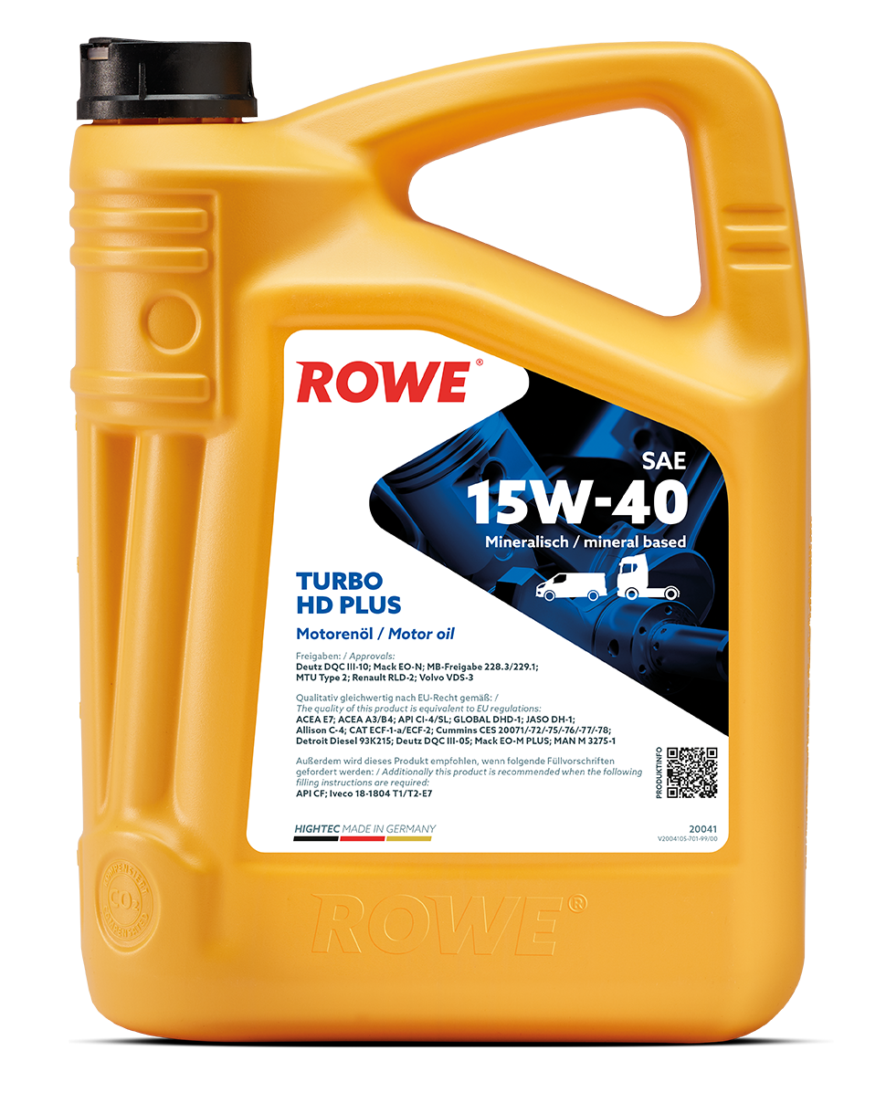 Motor&ouml;l Motoren&ouml;l Rowe HIGHTEC TURBO HD SAE 15W-40 PLUS Motoren&ouml;l 5 Liter