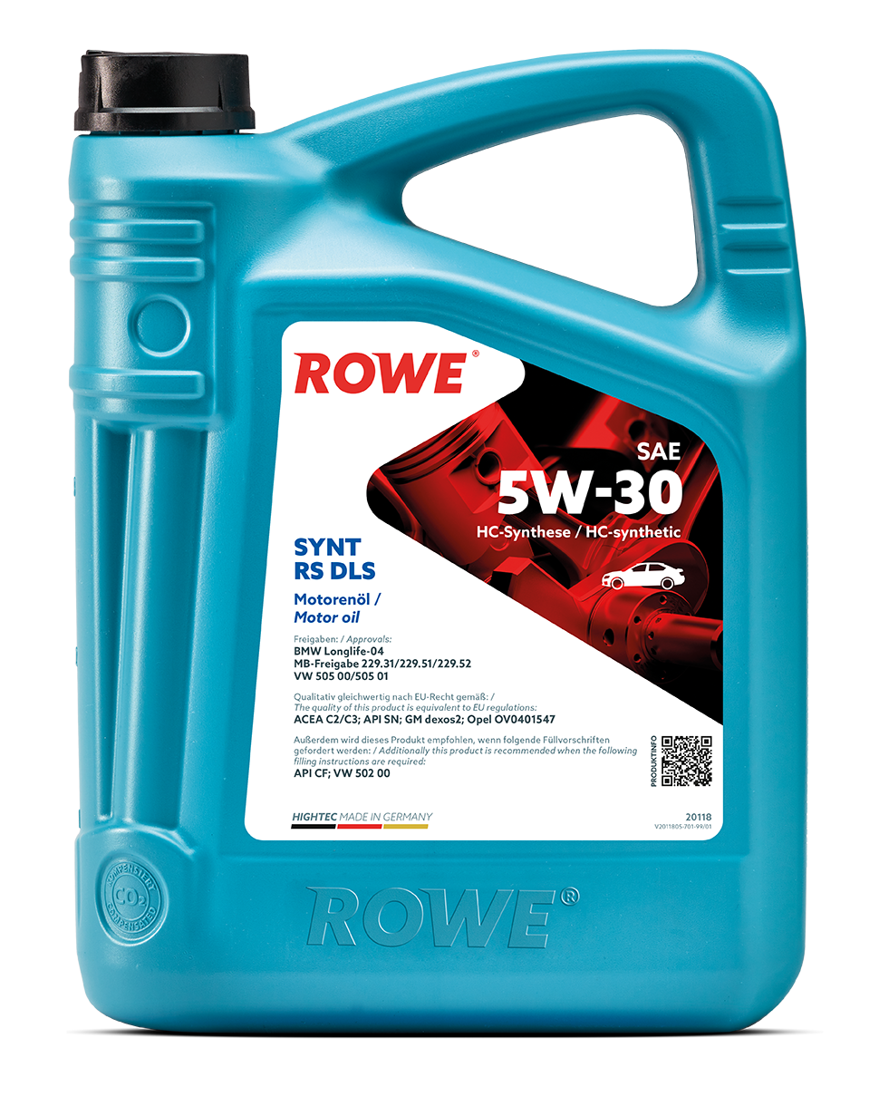 Motor&ouml;l Rowe &Ouml;l SYNT RS DLS 5W-30 BMW LL-04 MB 229.31/51/52 VW 505.00 5 Liter