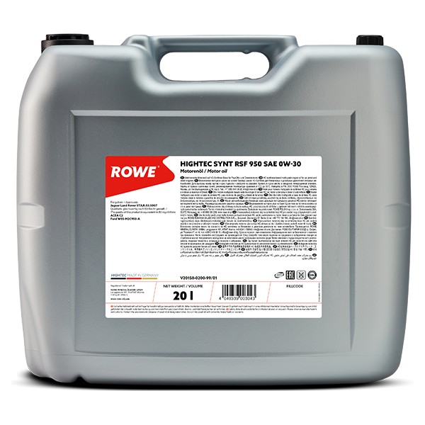 Motor&ouml;l Rowe HIGHTEC SYNT RSF 950 0W-30 ACEA C2 Ford WSS-M2C950-A 20L