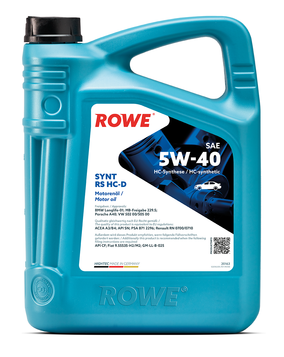 ROWE Hightec Synt RS HC-D SAE 5W-40 BMW Longlife-1 MB 229.5 VW 502 00/505 00 5L