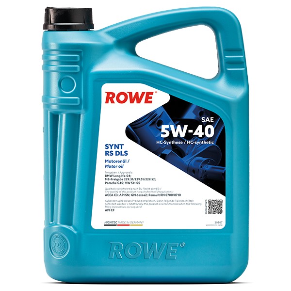Motor&ouml;l Motoren&ouml;l HIGHTEC SYNT RS DLS SAE 5W-40 5 Liter Rowe 20307-0050-99