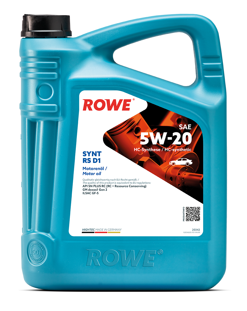 Motoren&ouml;l Motor&ouml;l Rowe HIGHTEC SYNT RS D1 SAE 5W-20 5 Liter 20342-0050-99