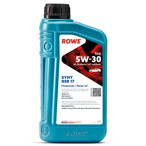 Motor&ouml;l HIGHTEC SYNT RSR 17 5W-30 Motoren&ouml;l 1 Liter 20370-0010-99 ROWE