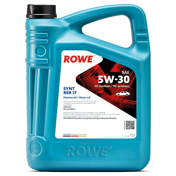 Motor&ouml;l ROWE HIGHTEC SYNT RSR 17 5W-30 5 Liter f&uuml;r Renault RN 0700/0710 RN17