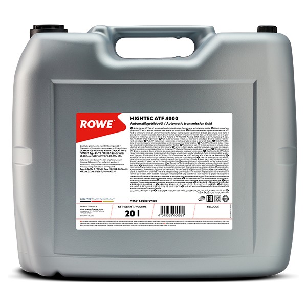 Getriebe&ouml;l ROWE 25011-5 HT ATF 4000 20 Liter