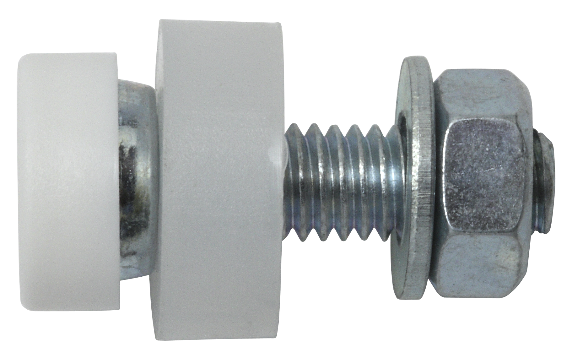 Nummernschildschraube komplett montiert, mit Abdeckkappe wei&szlig; M5 x 20, 4 St&uuml;ck