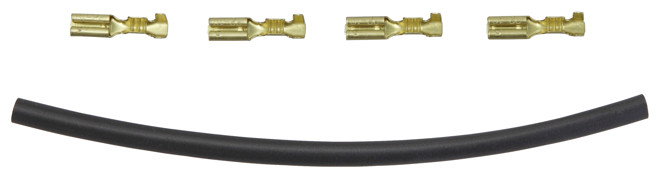 Wärmeschrumpfschlauch + Flachsteckhülse Set 2,8/0,5 - 1 mm², 4 Stück
