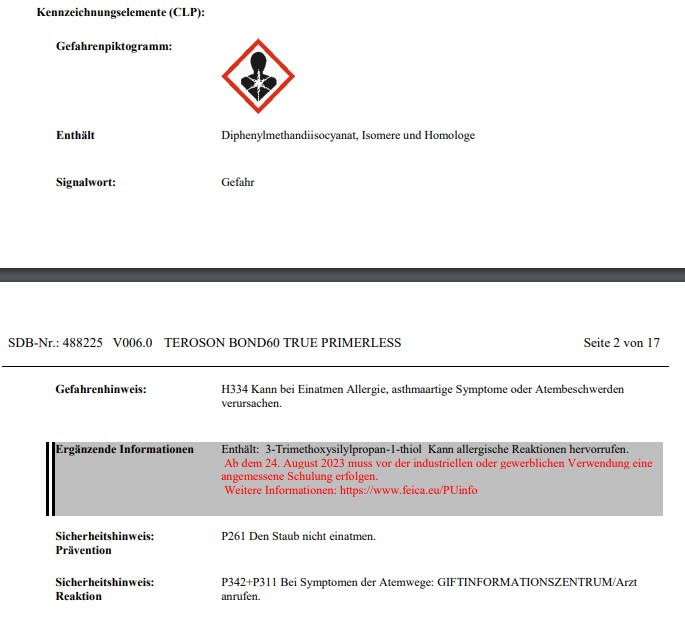 TEROSON 1K-Polyurethan-Scheibenklebstoff Kleber BOND 60 TRUE PL 310ml 2671462