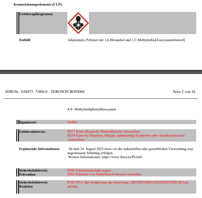 TEROSON 1K-Polyurethan-Scheibenklebstoff Kleber BOND 60 400ml 2684249