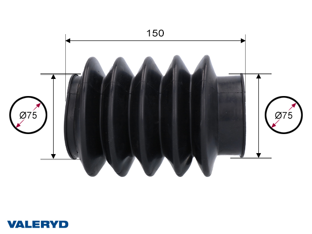 Valeryd, Faltenbalg Knott KF/KRV/KFG 27/30/35, 75/75mm