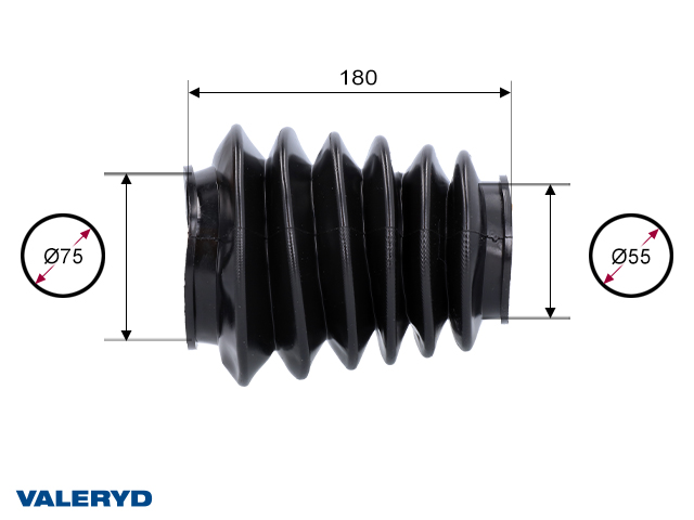 Valeryd, Faltenbalg Peitz AK3508, 75/55 L=180