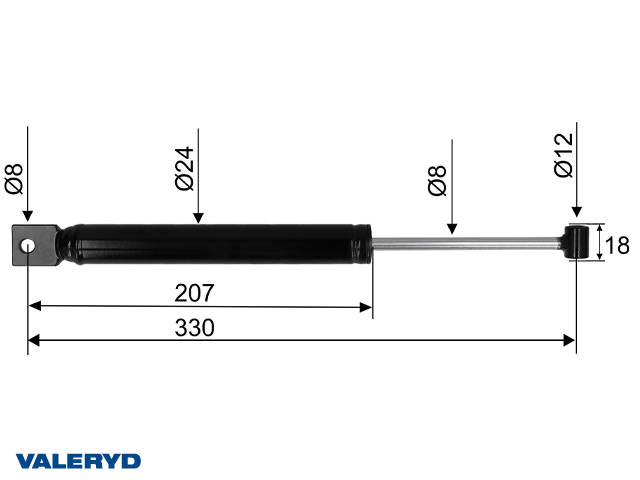Valeryd, Auflaufd&auml;mpfer passend f&uuml;r BPW ZAF 2,8-1 / Peitz PAV/SR 2,7 MX CC=330