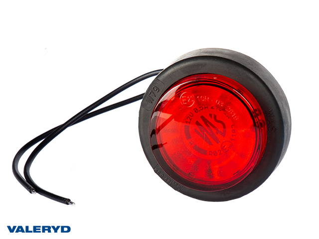LED Seitenmarkierungsleuchte WAS &Oslash;60,6x26,4 rot 220mm kabel Anh&auml;nger 3155041