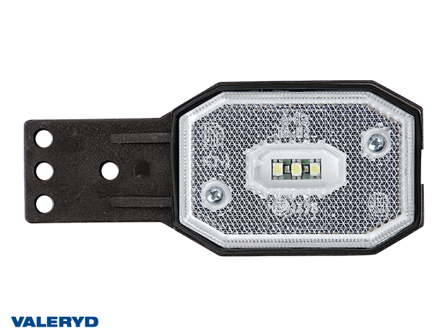 Valeryd, LED Positionsleuchte Valeryd wei&szlig; mit Halterung 12-30V mit 450mm Kabel