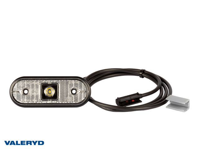 Valeryd, LED Seitenmarkierungsleuchte Asp&ouml;ck Unipoint I wei&szlig; 24V mit P&R 1,50m