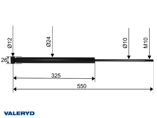 Valeryd, Auflaufd&auml;mpfer passend f&uuml;r GRAU GTA 1,6 CC=550