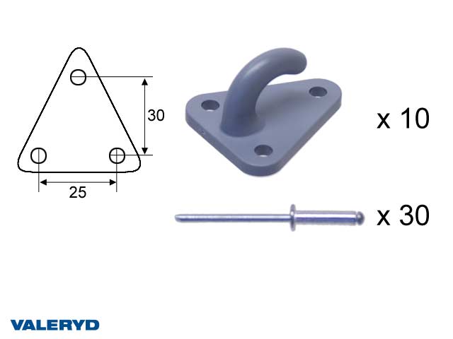 Valeryd, Befestigung f&uuml;r Abdecknetz mit Pop-Niet (10-er pack)