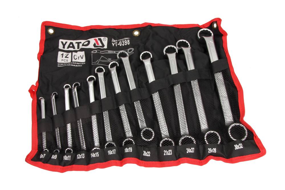 DOPPELRINGSCHL&Uuml;SSELSATZ GEKR&Ouml;PFT SET 6-32mm 12 St&uuml;ck POLIERTE K&Ouml;PFE YATO YT-0398