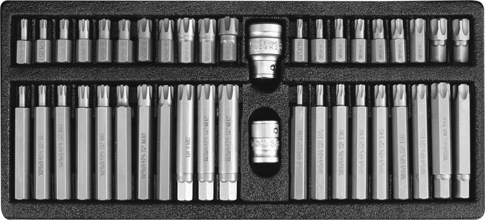 BITSATZ BITSORTIMENT 42-teilig TORX SECURITY & RIBE IM METALLKASTEN YT-0420 YATO