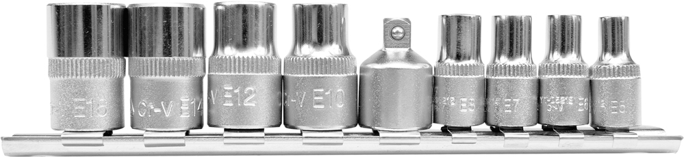 TORX-STECKSCHL&Uuml;SSEL BITSORTIMENT SET SATZ C.V. E5-E16 9-teilig YATO YT-0520