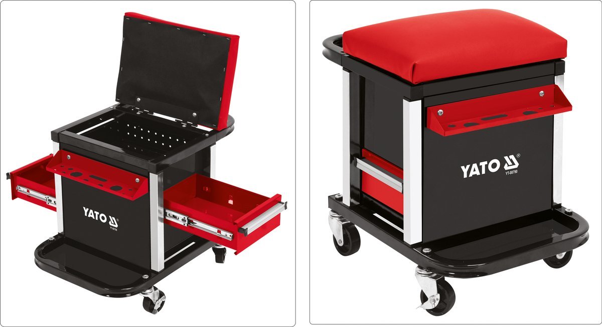 WERKSTATTHOCKER WERKSTATTSITZ MIT SCHUBLADEN YATO YT-08790