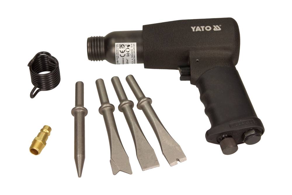 PROFESSIONELLER DRUCKLUFTMEIßELHAMMER inklusive 4 MEIßEL YATO YT-0990