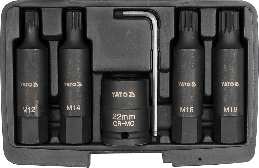 SCHLAGBIT-SATZ SPLINE 6-teilig CrMo 3/4 ZOLL YATO YT-1157