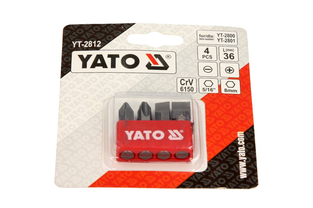 SCHRAUBENDREHER-BIT-SATZ SET Sortiment 4-teilig 5/16 Zoll YATO YT-2812