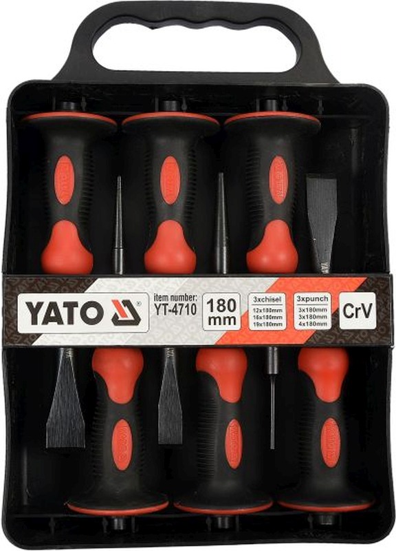 TRENNMEISSEL- UND DURCHTREIBER-SET Satz Sortiment 6-teilig YATO YT-4710