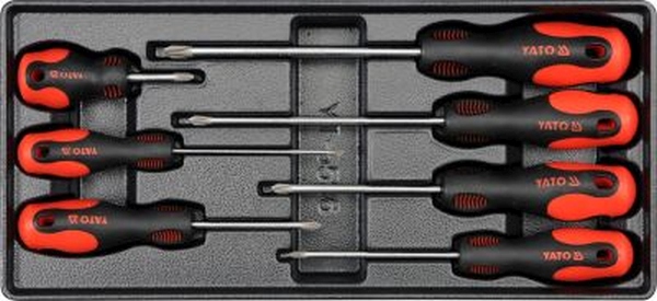 SCHRAUBENDREHER kreuzschlitz 7-teilig IN SCHUBLADENEINLAGE YATO YT-5536