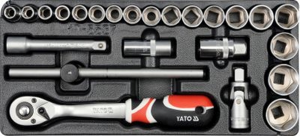 KNARRENKASTEN 1/2 ZOLL 24-teilig 10-32MM IN SCHUBLADENEINLAGE YATO YT-5537