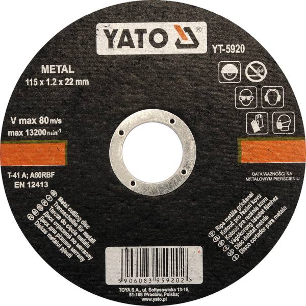 METALLTRENNSCHEIBE 115mm X 1,2mm X 22mm YATO YT-5920