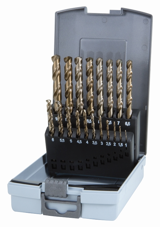 Metall-Spiralbohrer-Set 19-teilig DIN 338 HSSE-Co 5 Satz Sortiment 215214RO