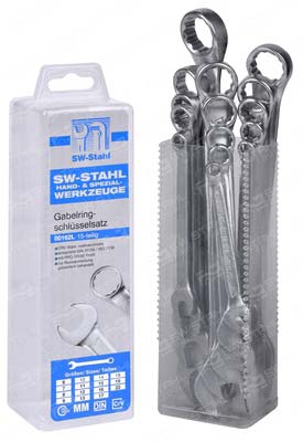 Gabelringschl&uuml;sselsatz, 6-22 mm, 15-teilig, 00162L SW-Stahl