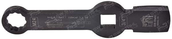 Schlagringschl&uuml;ssel, Zw&ouml;lfkant, 24 mm SW Stahl 00250L-24