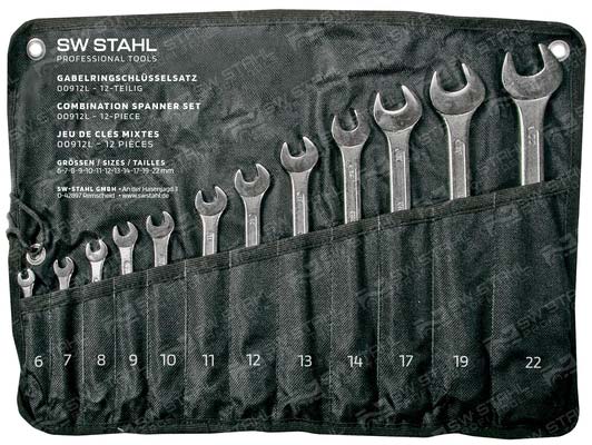 Gabelringschlüsselsatz, 6-22 mm, 12-teilig, 00912L SW-Stahl