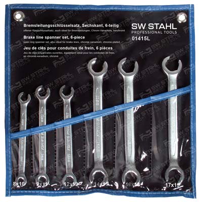Bremsleitungsschl&uuml;sselsatz, 6-teilig Offener Ringschl&uuml;sselsatz Sechskant, 01415L