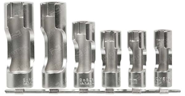 Steckschl&uuml;sseleins&auml;tze, 3/8 Zoll, 10-19 mm, offen, 6-teilig, 01482L SW-Stahl