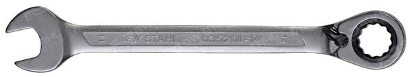 Gabelringratschenschl&uuml;ssel, 14 mm, umschaltbar - Maulstellung 15C&deg;, 03520L-14