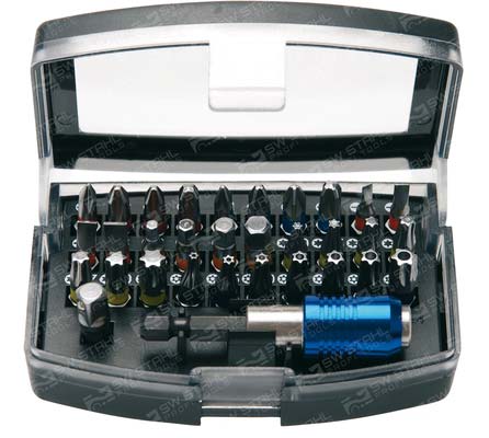 Bitsortiment 1/4 Zoll 32-teilig ChromVanadium S2 Stahl Farbcodierung G&uuml;rtelclip